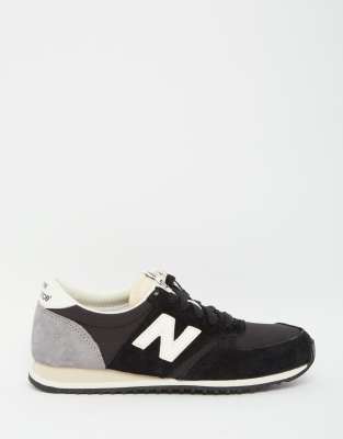 new balance 420 baskets en daim noir et gris