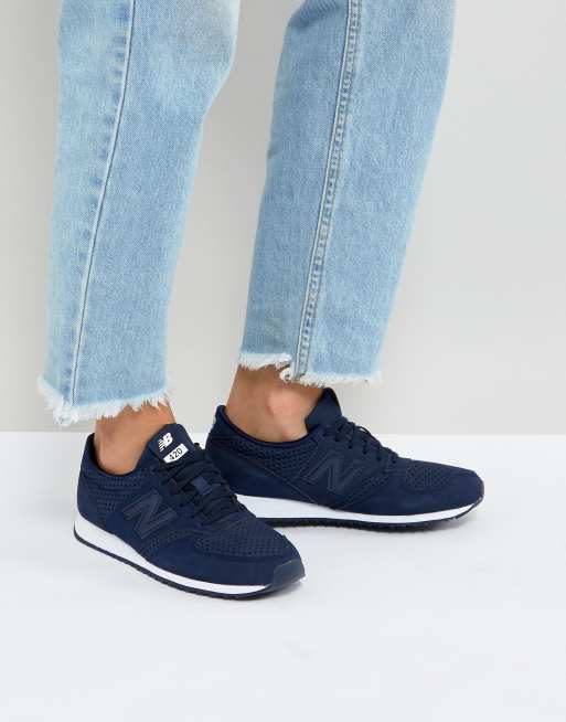 New Balance 420 Baskets en daim perfor Bleu marine