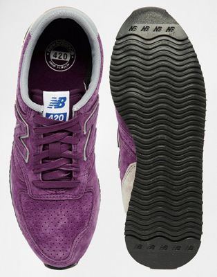 new balance 420 burgundy perforated suede trainers