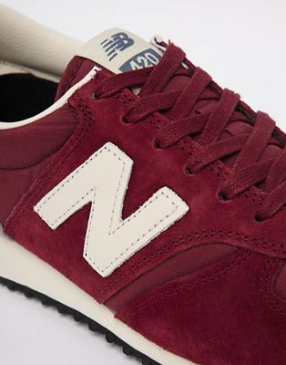 new balance 420 burgundy suede trainers