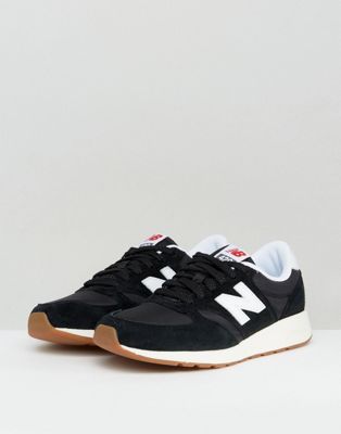 new balance 420 mesh trainers with gum sole in black