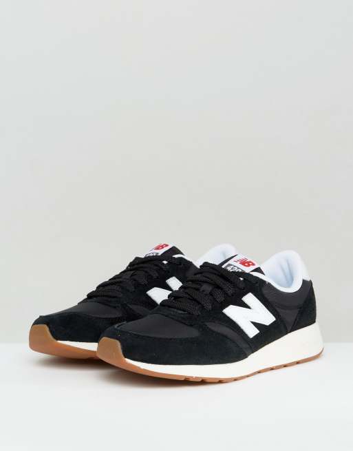 New Balance 420 Mesh Trainers With Gum Sole In Black