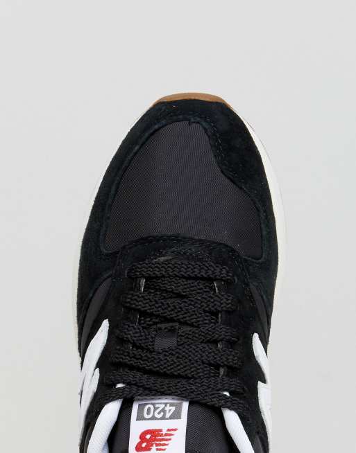 New balance black and cheap white mesh 420 trainers