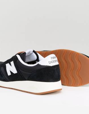 new balance 420 mesh trainers with gum sole in black