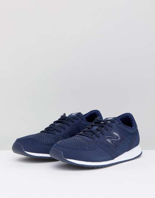 New Balance - 420 - Sneakers in marineblauw van geperforeerd suède, 2 van 4
