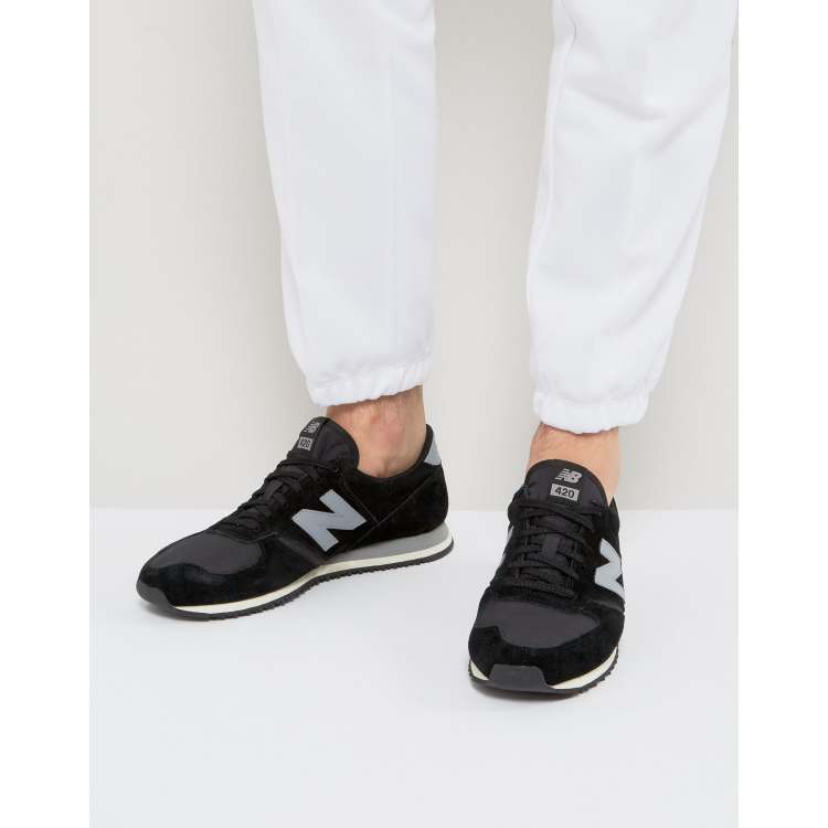 new balance 420 black and grey suede trainers womens