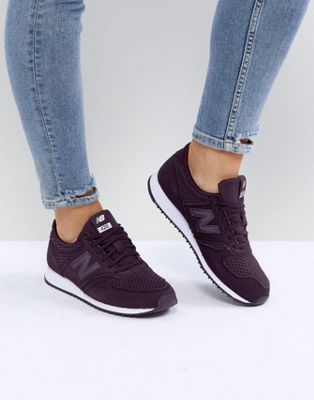 New Balance 420 Trainers In Burgundy Perforated Suede | ASOS