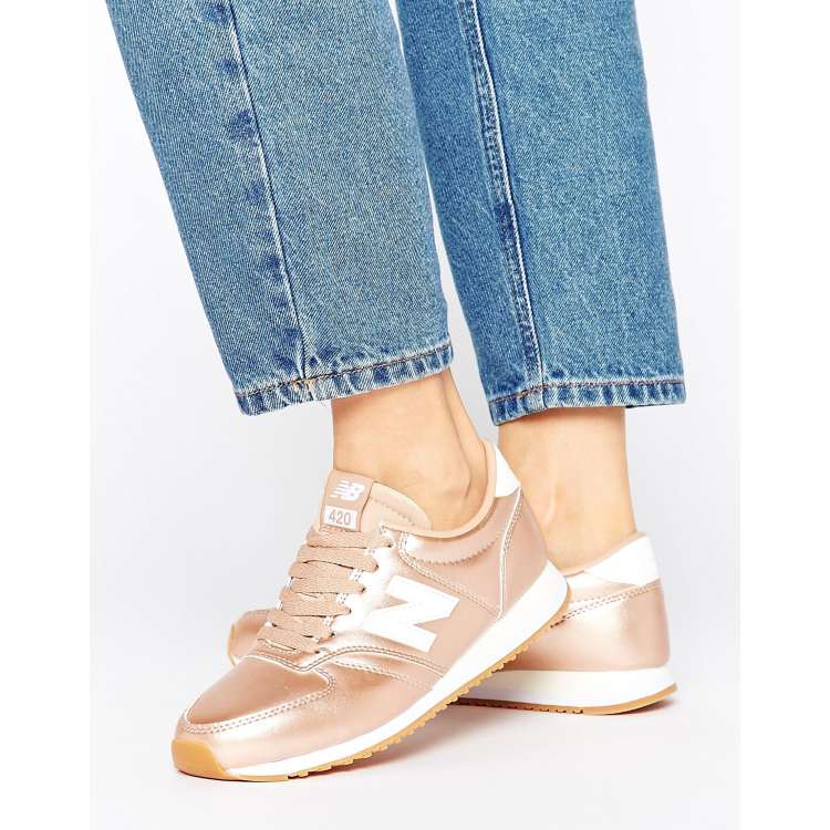 New Balance 420 Trainers In Rose Gold