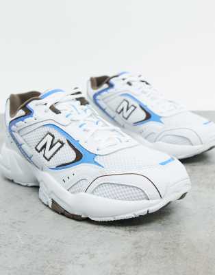 white and blue new balance