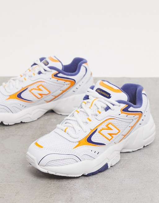 New Balance 452 trainers in white and yellow