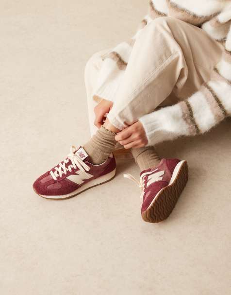 New Balance 471 unisex trainers in burgundy suede - Exclusive to ASOS - view 1