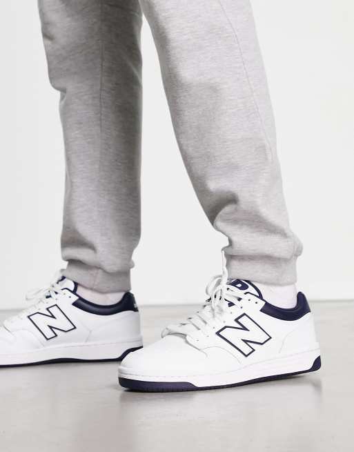 New Balance 480 Baskets Blanc et bleu marine