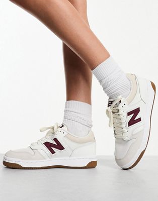 New Balance 480 trainers in white & burgundy - ASOS Price Checker