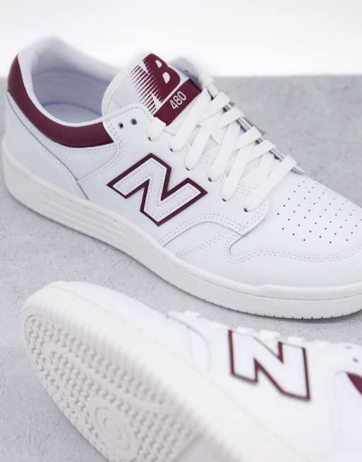 New Balance – 480 – Biało-bordowe buty sportowe