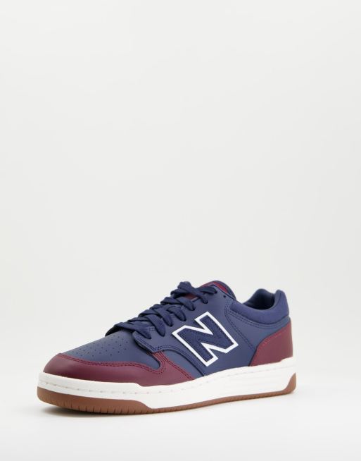 New Balance 480 Court Marinblå och vinröda sneakers ASOS