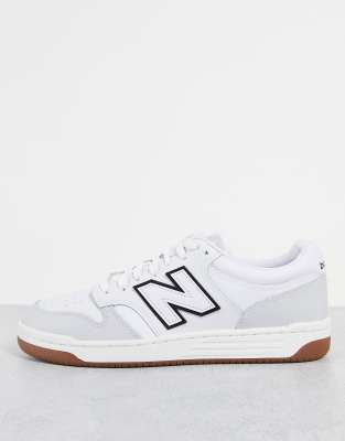 New Balance 480 court sneakers in white with rubber gum sole | ASOS