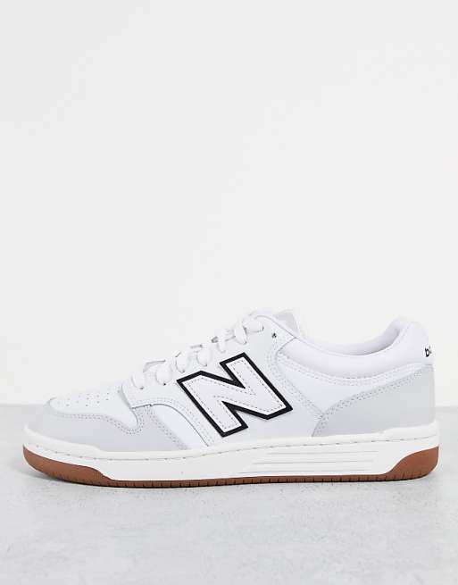 New Balance 480 court sneakers in white with rubber gum sole ASOS New Balance 480 court sneakers in white with rubber gum sole ASOS
