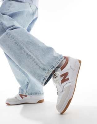 New Balance - 480 - Sneaker in Weiß und Rot