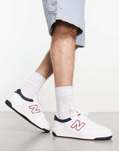 New Balance - 480 - Sneakers bianche e blu navy con dettaglio rosso - view 1