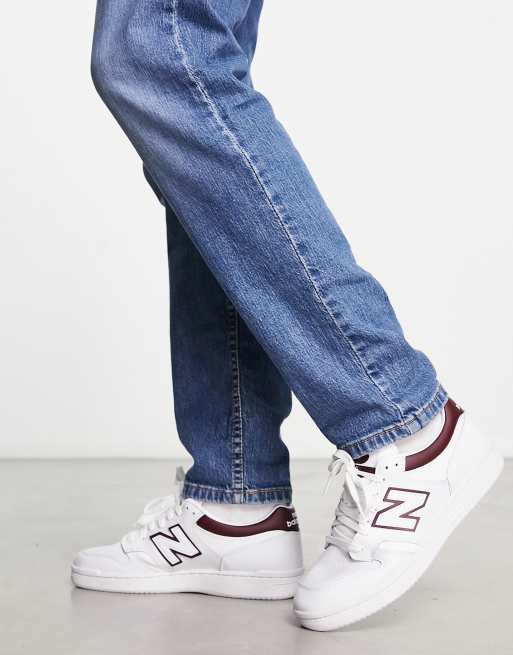 New Balance 480 Sneakers bianche e rosse