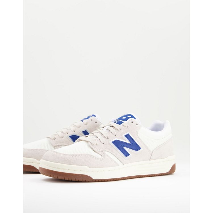 New Balance 480 Shoes - White/Marine Blue