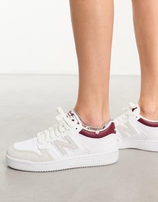 New Balance 480 sneakers in white red ASOS