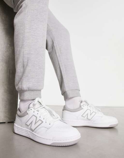 New Balance 480 sneakers in white with gray detail