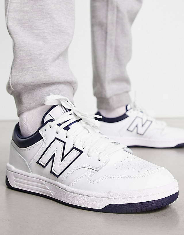 New Balance - 480 trainers in white and navy