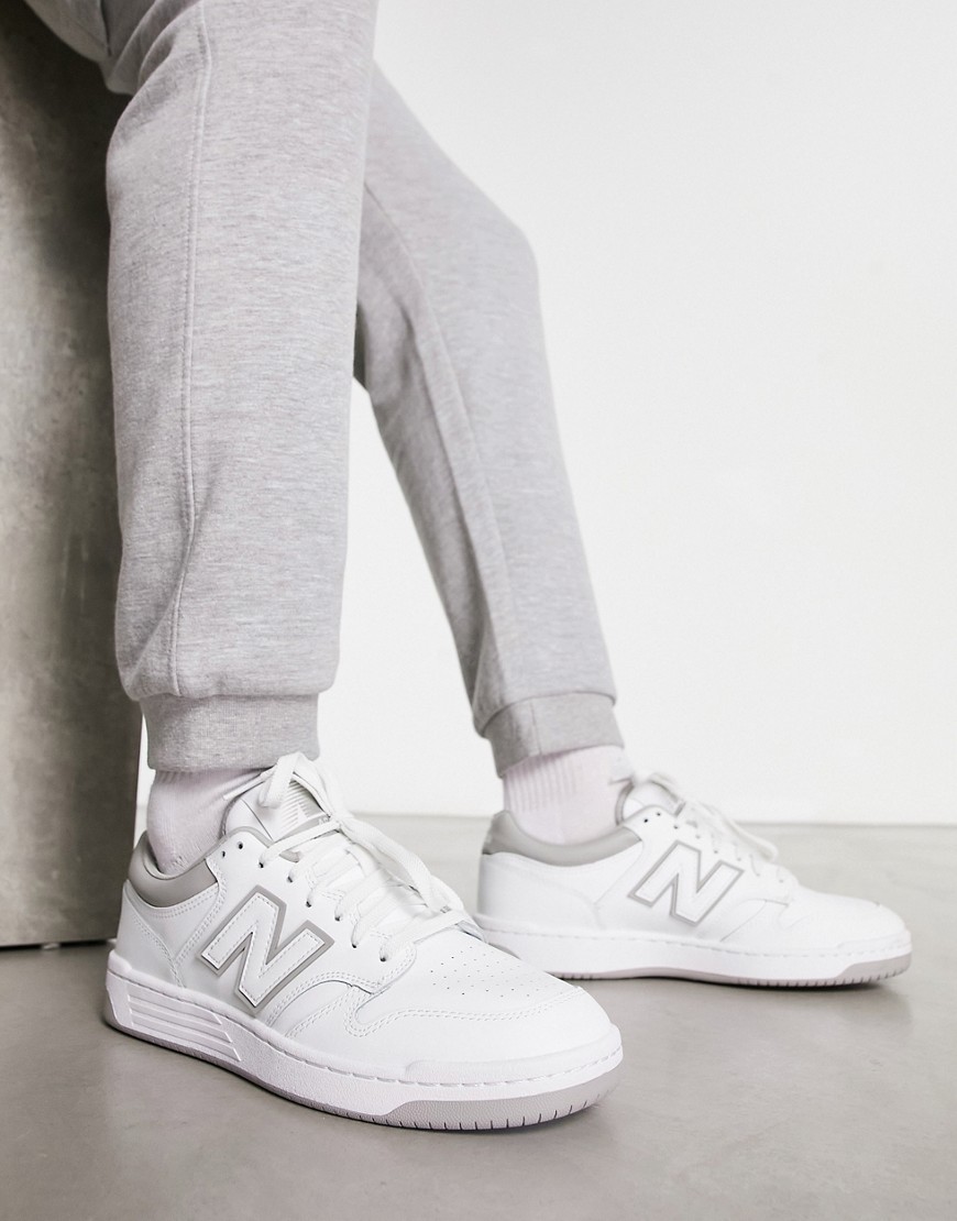 New Balance 480 trainers in white with grey detail