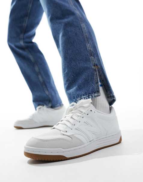 New Balance 480 trainers with gum sole in white - view 1