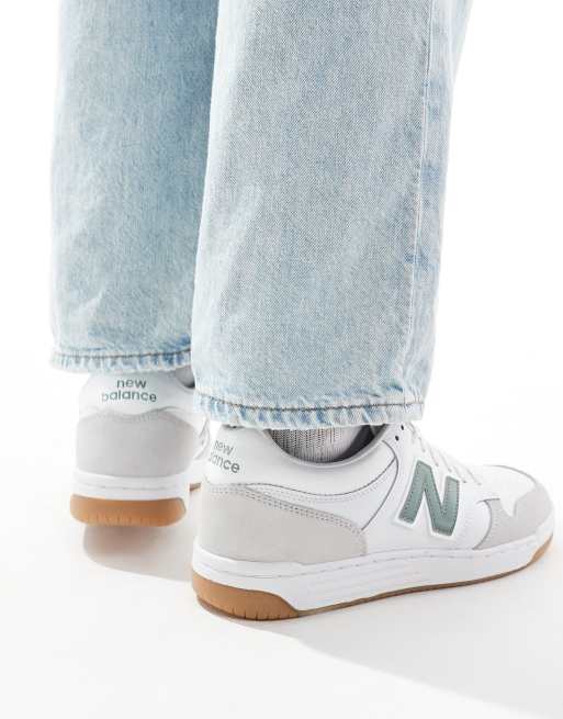 New Balance - 480L - Uniseks sneakers in wit en grijs, 3 van 5