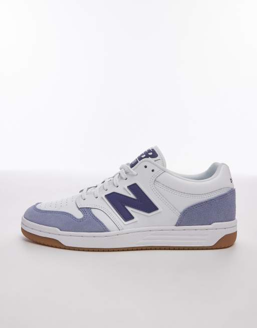 New Balance 480L unisex trainers in white and blue, 2 of 5
