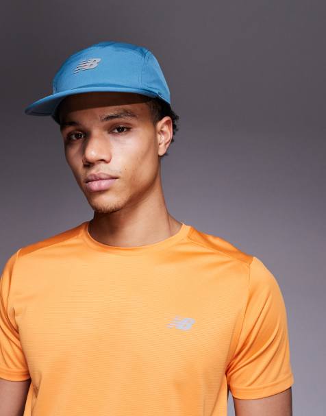 New Balance 5 panel performance hat in blue - view 1