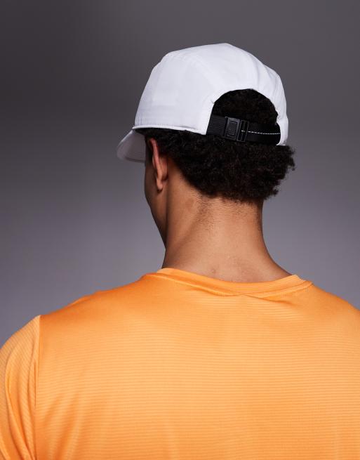 New Balance 5 panel performance hat in white, 3 of 3