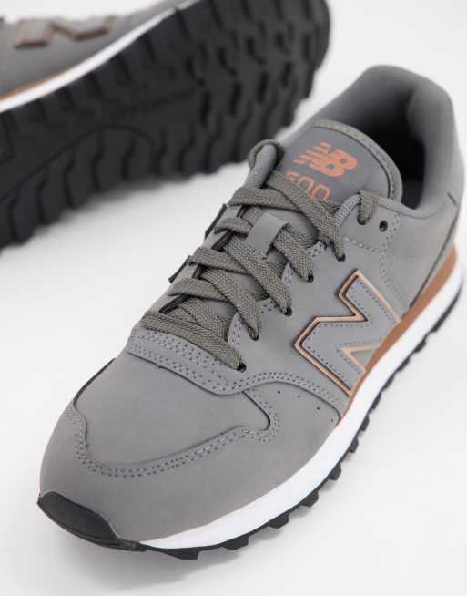 New balance 500 store pelle grigio