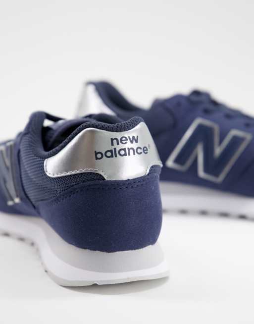 New Balance 500 Classic trainers in navy |