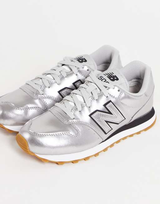 New balance store silver trainers