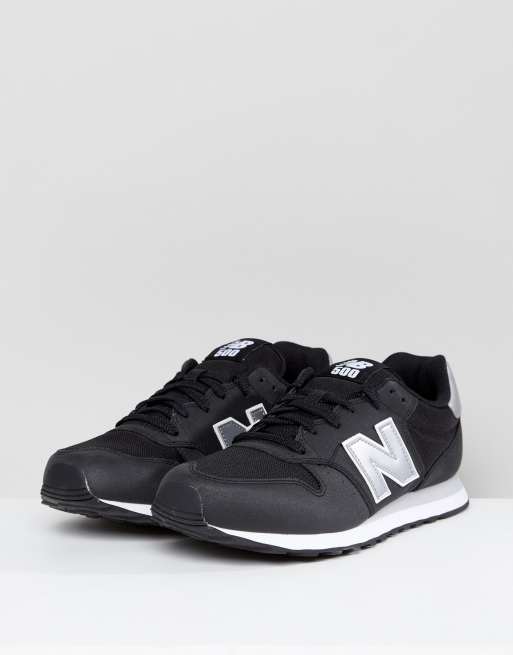 New balance mens 2025 500 trainers black