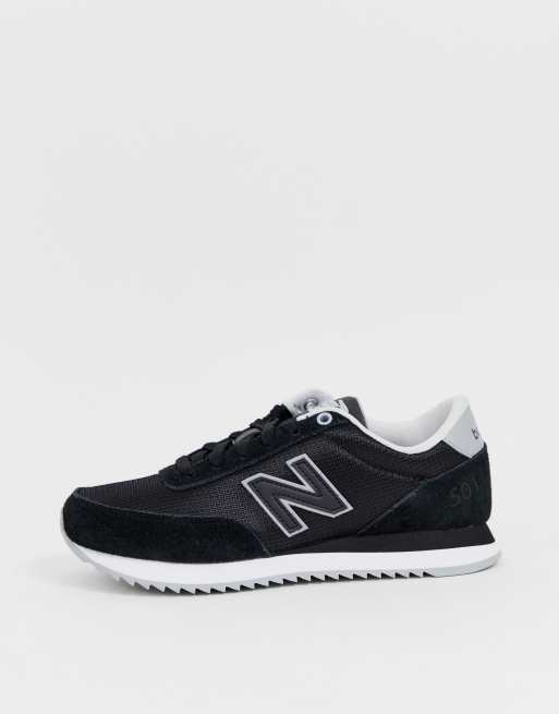 New balance 501 womens black sale and white