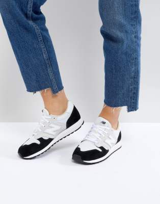 New Balance 520 Colourblock Suede Trainers In White And Black ASOS