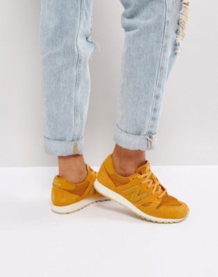 New Balance 520 Mustard Suede Trainers 