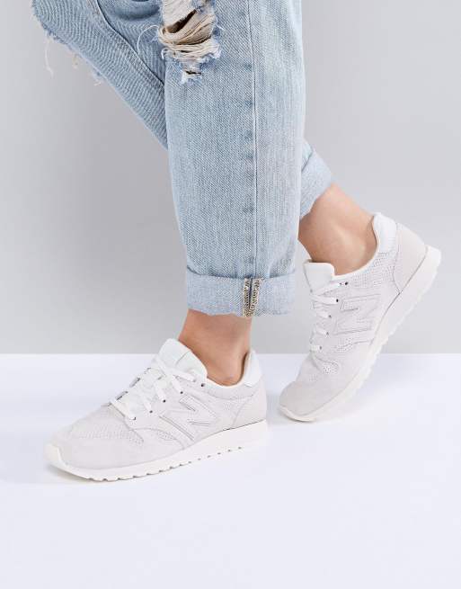 New Balance 520 Trainers In All White Suede | ASOS