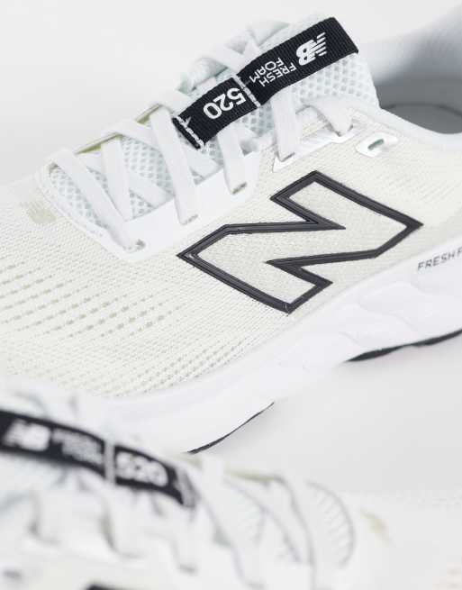 New Balance 520 womens running trainers in white and black, 4 of 5