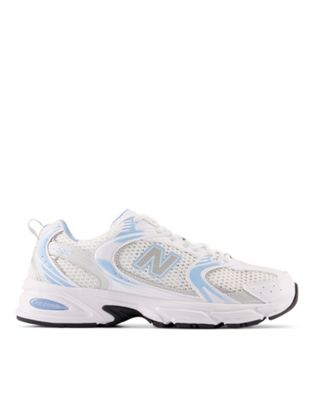New Balance 530 trainers in white and light blue - ASOS Price Checker