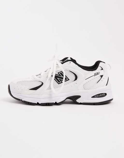 New Balance 530 trainers in white and black