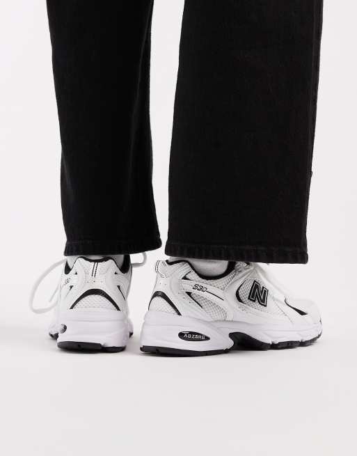 New Balance 530 trainers in white and black