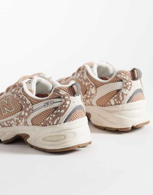 New Balance – 530 – Beige, hjortmönstrade träningsskor, 4 av 5