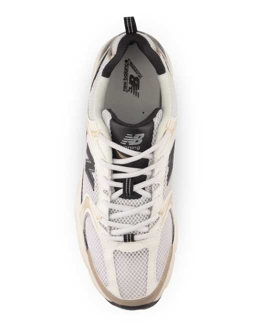 New Balance - 530 - Hvide sneakers med sorte og guldfarvede detaljer, 4 af 4