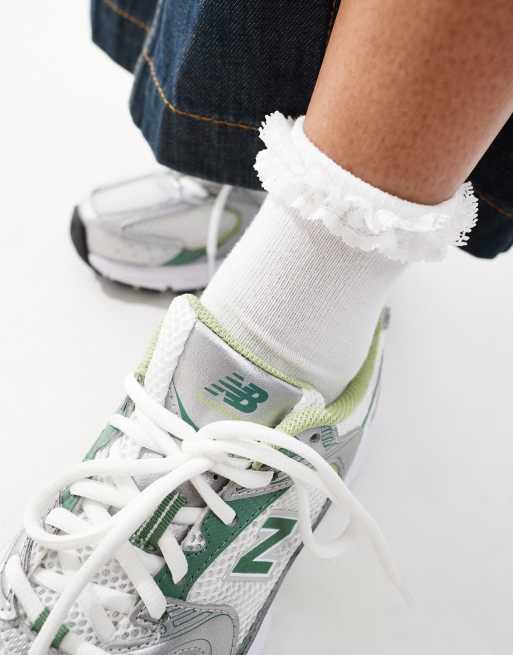 New Balance – 530 – Silverfärgade och gröna träningsskor, 4 av 5