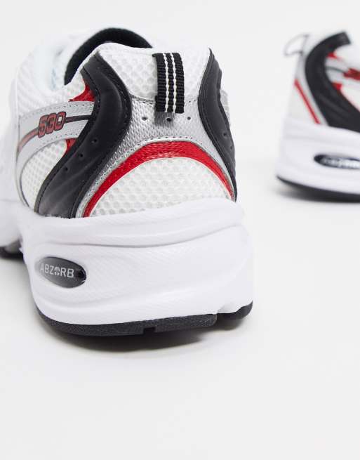 New Balance 530 - Sneakers i rød hvid og sølv, 3 af 4